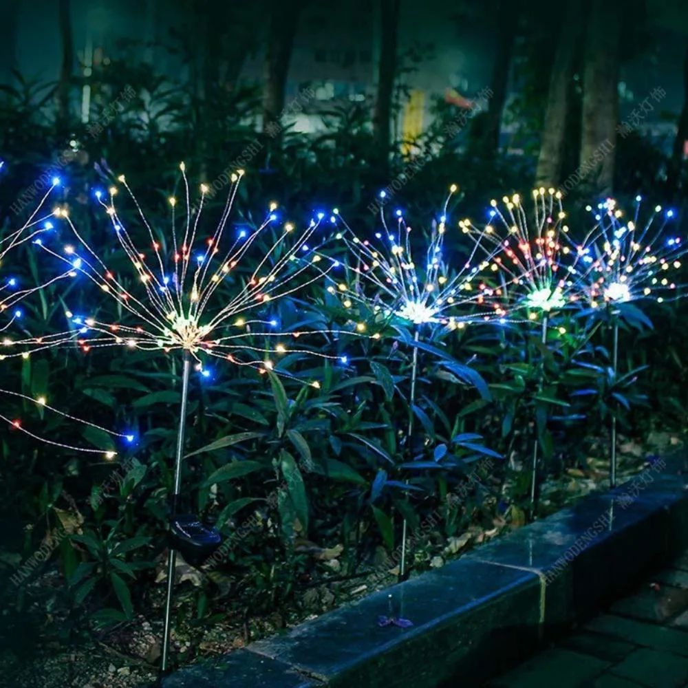 LED Garden Lamp Solar Fireworks Lights Waterproof Outdoor Path Lawn Decor LED DIY Solar Light String Lights Ground Lamp Garden Yard Bl19933