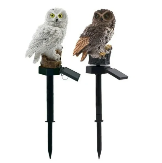 Imperméable à l'eau au sol insérer lampe énergie solaire hibou lampe à LED extérieur jardin pelouse paysage lampe