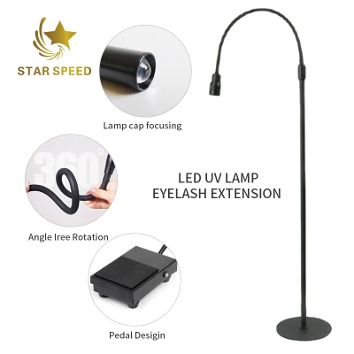 Lampe à cils LED sur pied pour extension UV avec pédale